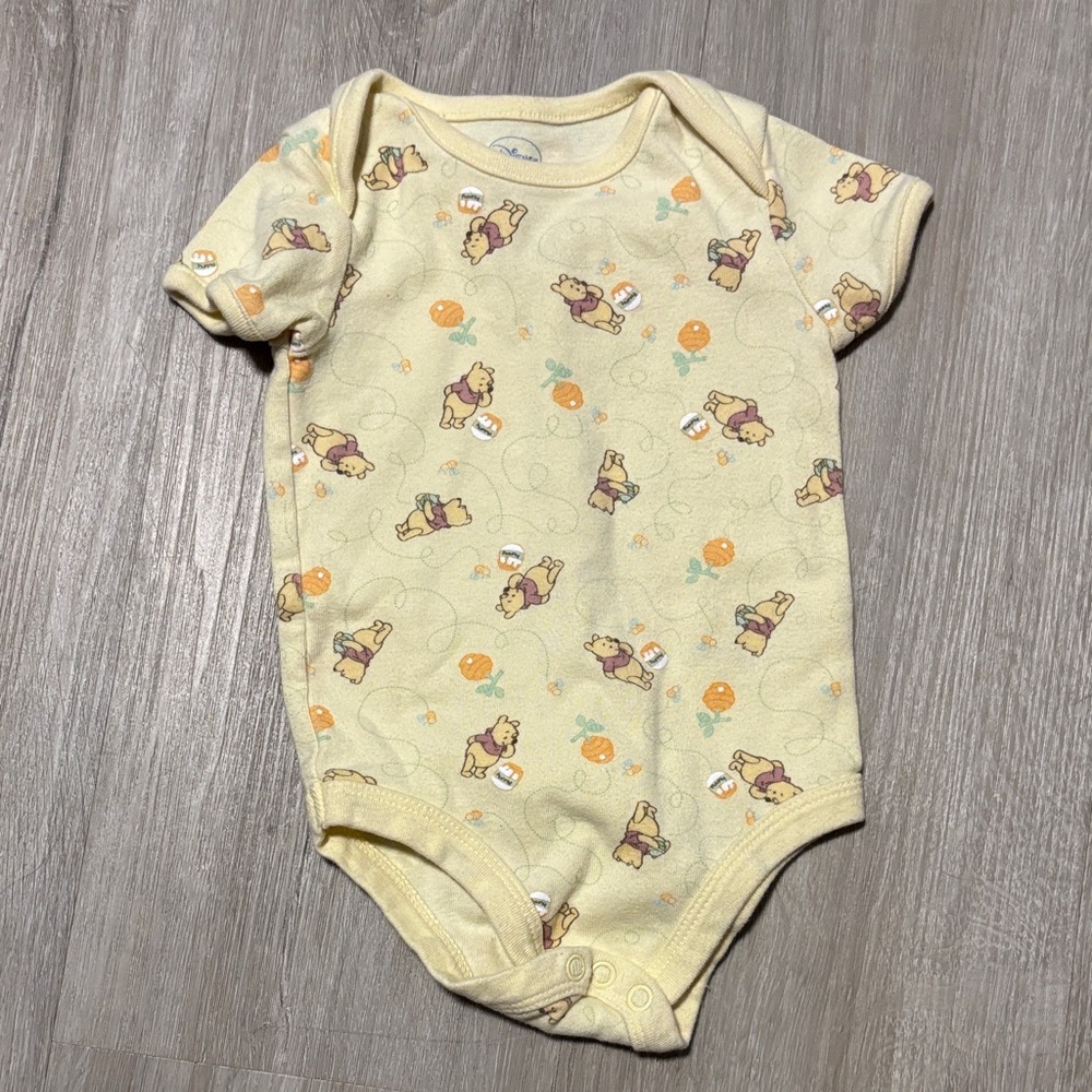 Disney Yellow Bodysuit with Bear Pattern